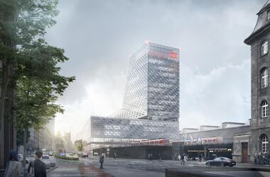 Der neue Starnberger Flügelbahnhof von der Arnulfstraße aus
