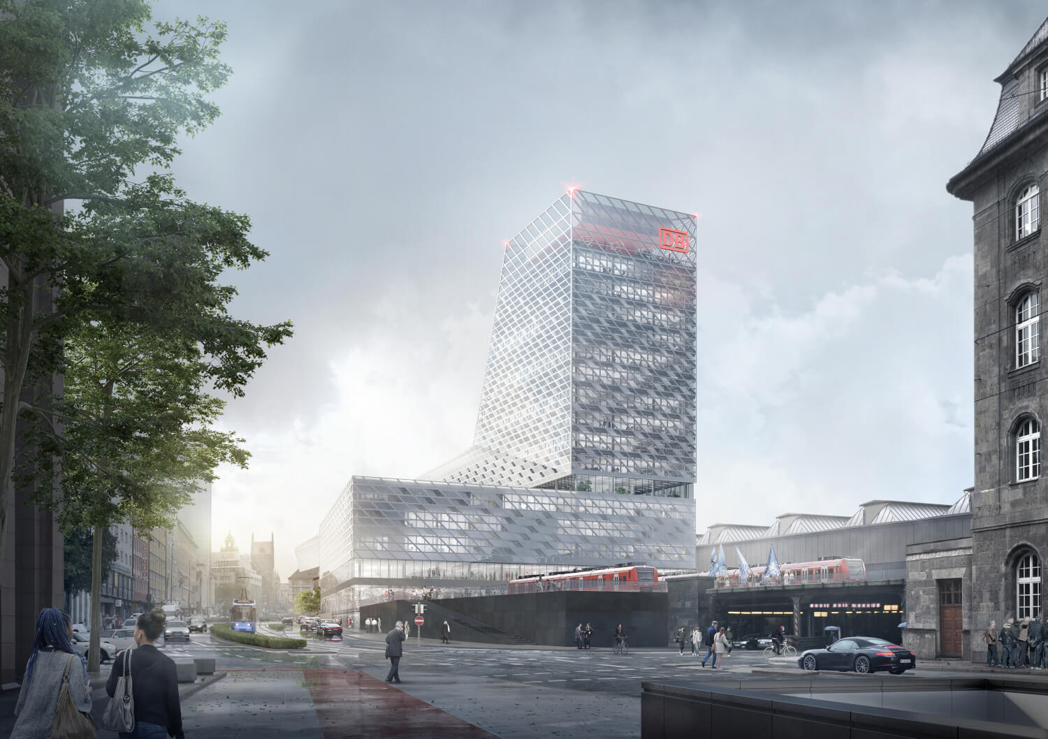 Der neue Starnberger Flügelbahnhof von der Arnulfstraße aus